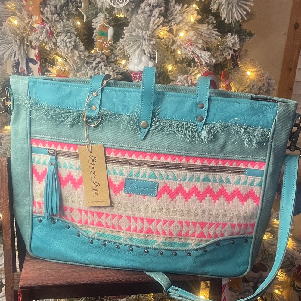 Blazin Roxx Turquoise and Pink Tote Bag